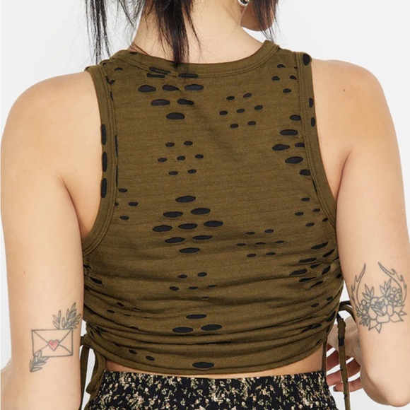 Disturbia Destro Jersey Ruched Tank Top size 12 - Picture 3 of 9